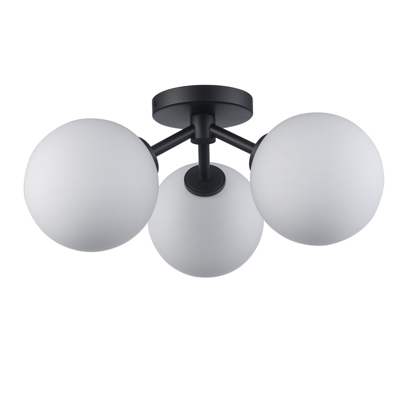Haskell 3-Light 16" Flush Mount in Black