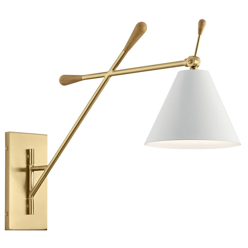 Finnick Swing Arm Wall Lamp in Champagne Gold
