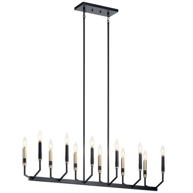 Armand 12-Light Linear Chandelier in Black