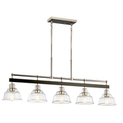Eastmont 5-Light Linear Chandelier in Polished Nickel