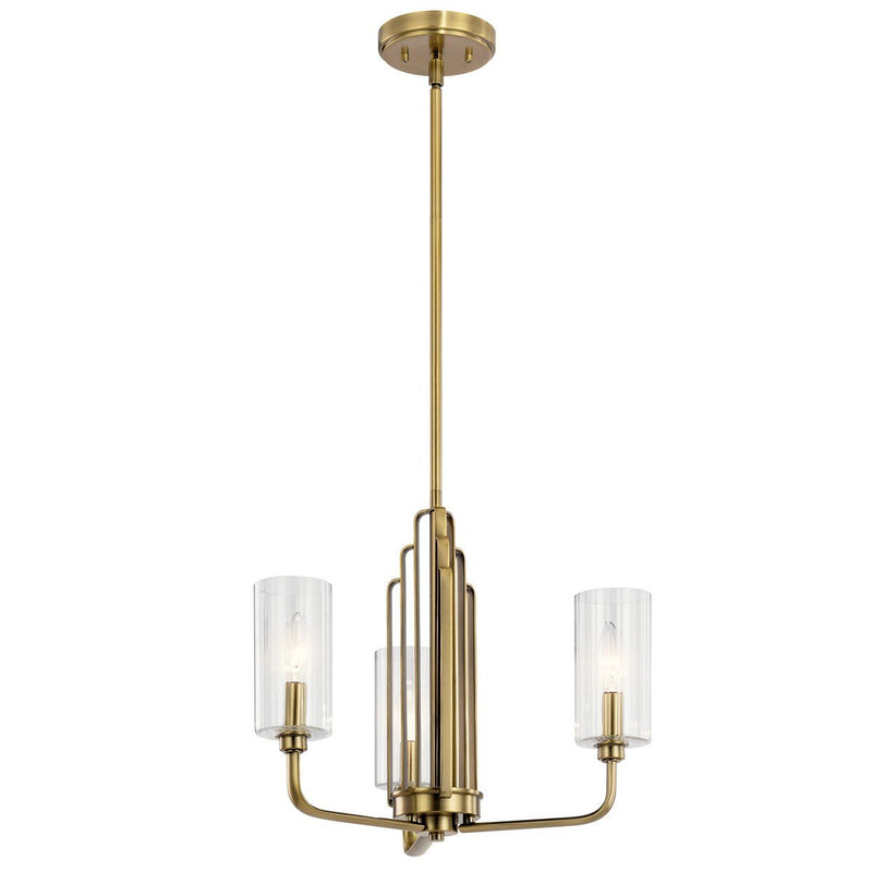 Kimrose 3-Light Chandelier in Brushed Natural Brass