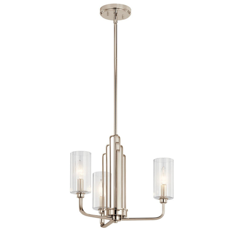 Kimrose 3-Light Chandelier in Polished Nickel