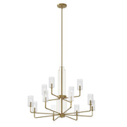 Kimrose 12-Light Chandelier in Brushed Natural Brass