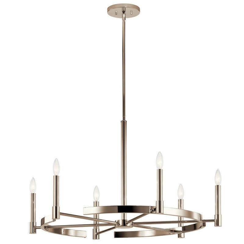 Tolani 6-Light Chandelier in Polished Nickel