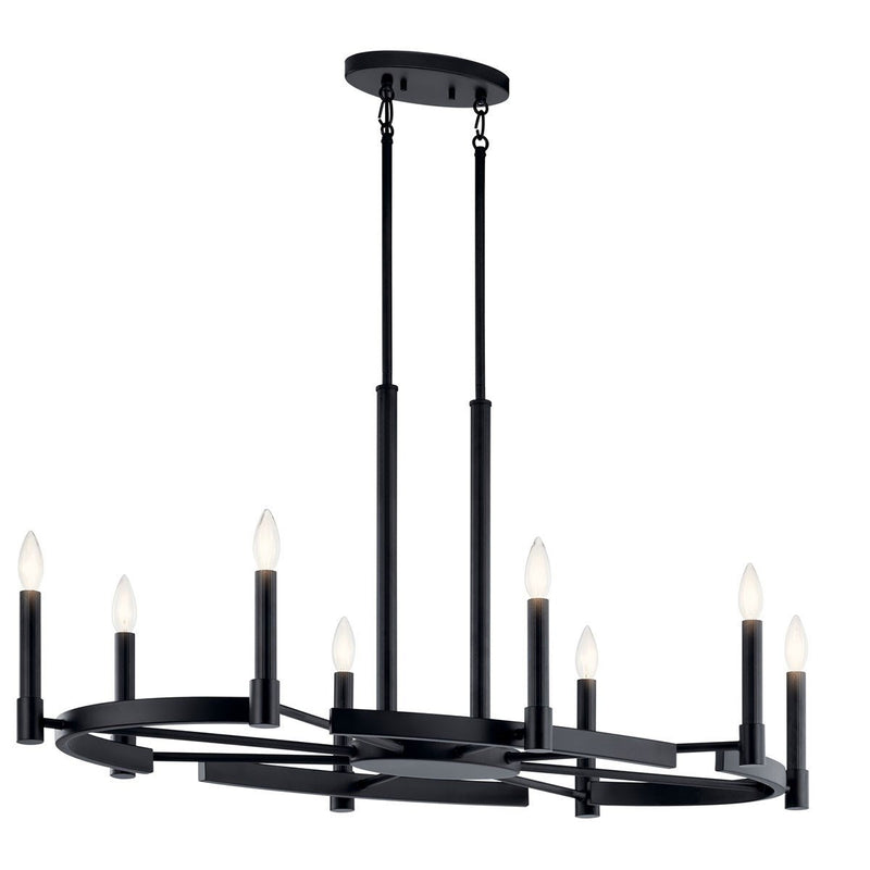 Tolani 8-Light Oval Chandelier in Black