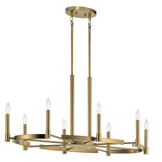 Tolani 8-Light Oval Chandelier in Brushed Natural Brass