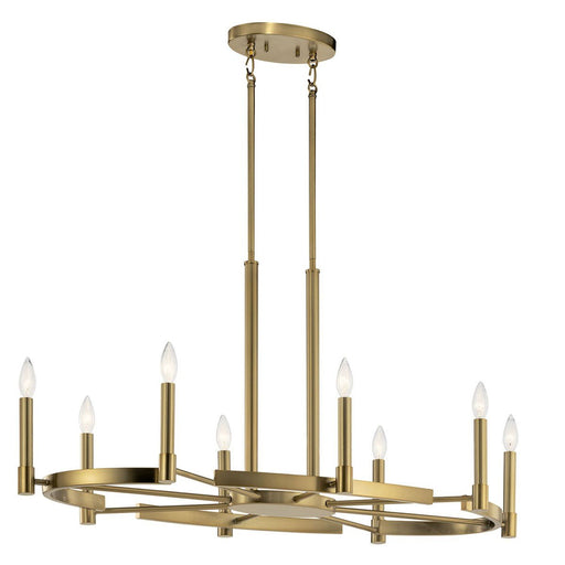 Tolani 8-Light Oval Chandelier in Brushed Natural Brass