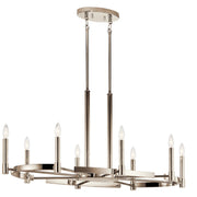 Tolani 8-Light Oval Chandelier in Polished Nickel
