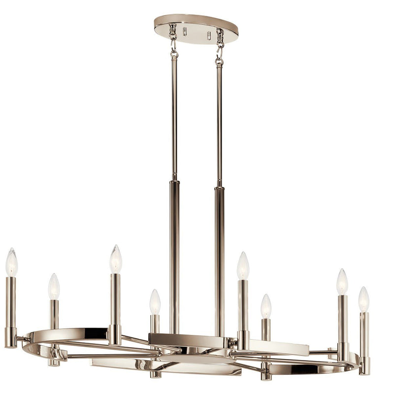 Tolani 8-Light Oval Chandelier in Polished Nickel