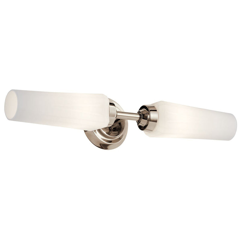 Truby 2-Light Small Bath Vanity Light in Polished Nickel