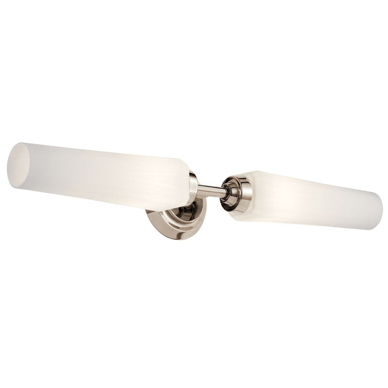 Truby 2-Light Large Bath Vanity Light in Polished Nickel
