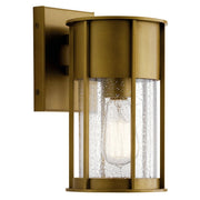 Camillo Small Outdoor Wall Lantern in Natural Brass