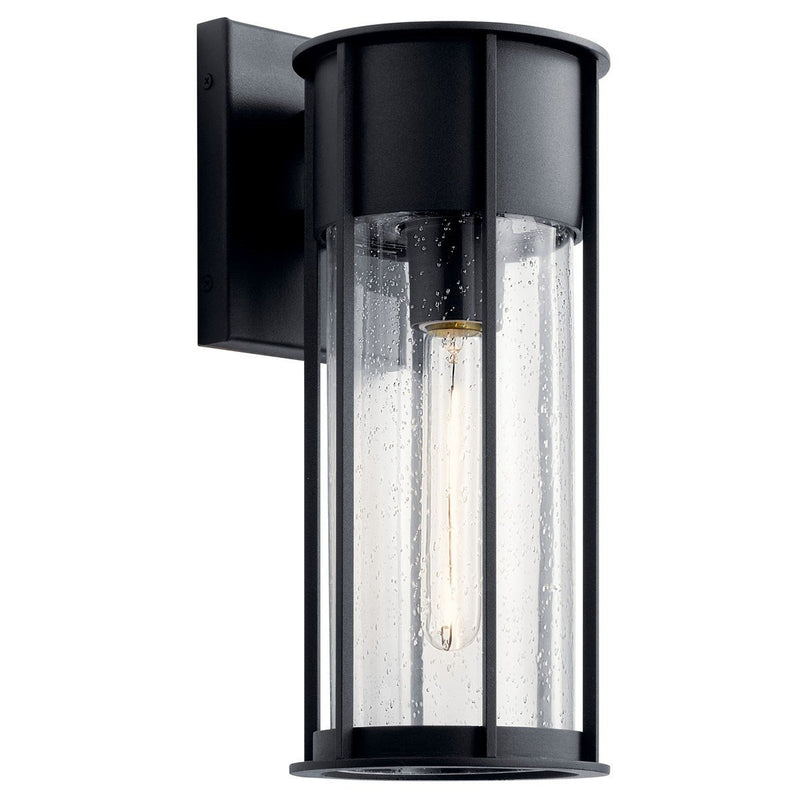 Camillo Medium Outdoor Wall Lantern in Textured Black