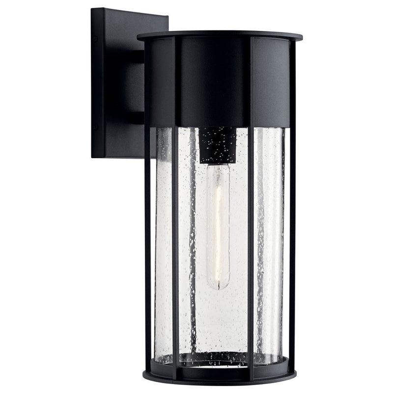 Camillo Large Outdoor Wall Lantern in Textured Black