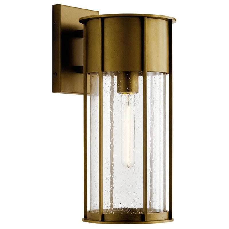 Camillo Large Outdoor Wall Lantern in Natural Brass