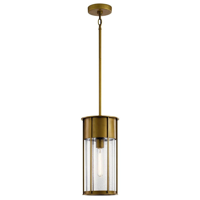 Camillo Outdoor Lantern Pendant in Natural Brass