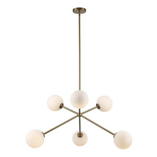Haskell 6-Light 39.5" Chandelier in Antique Gold