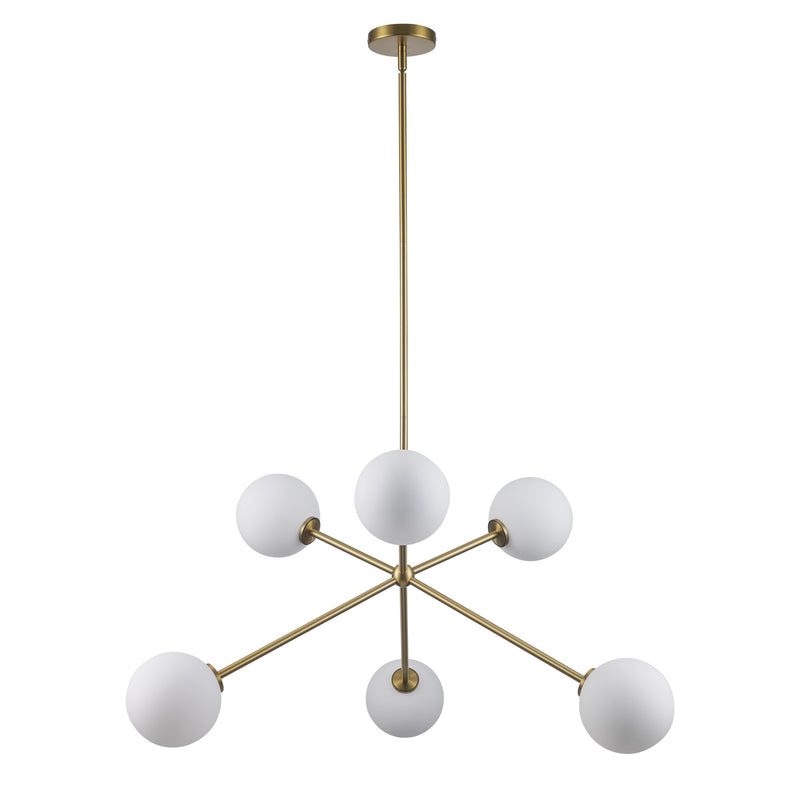 Haskell 6-Light 39.5" Chandelier in Antique Gold
