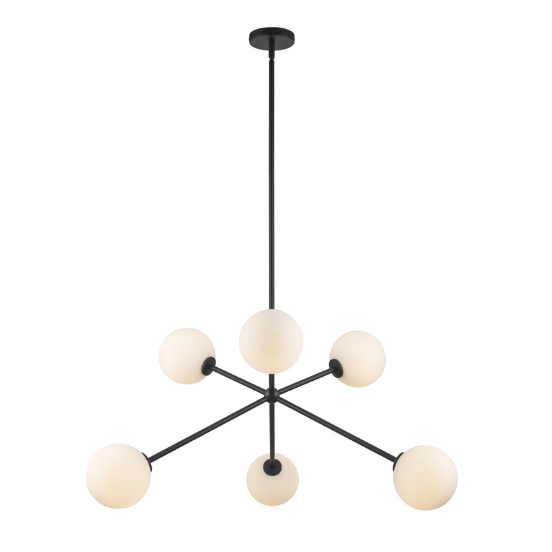 Haskell 6-Light 39.5" Chandelier in Black