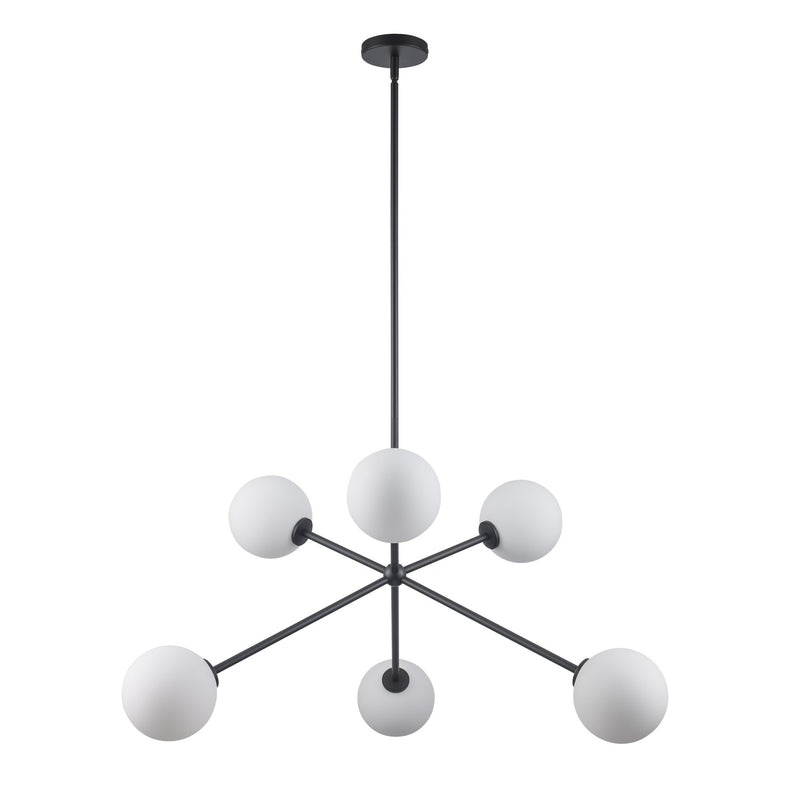 Haskell 6-Light 39.5" Chandelier in Black