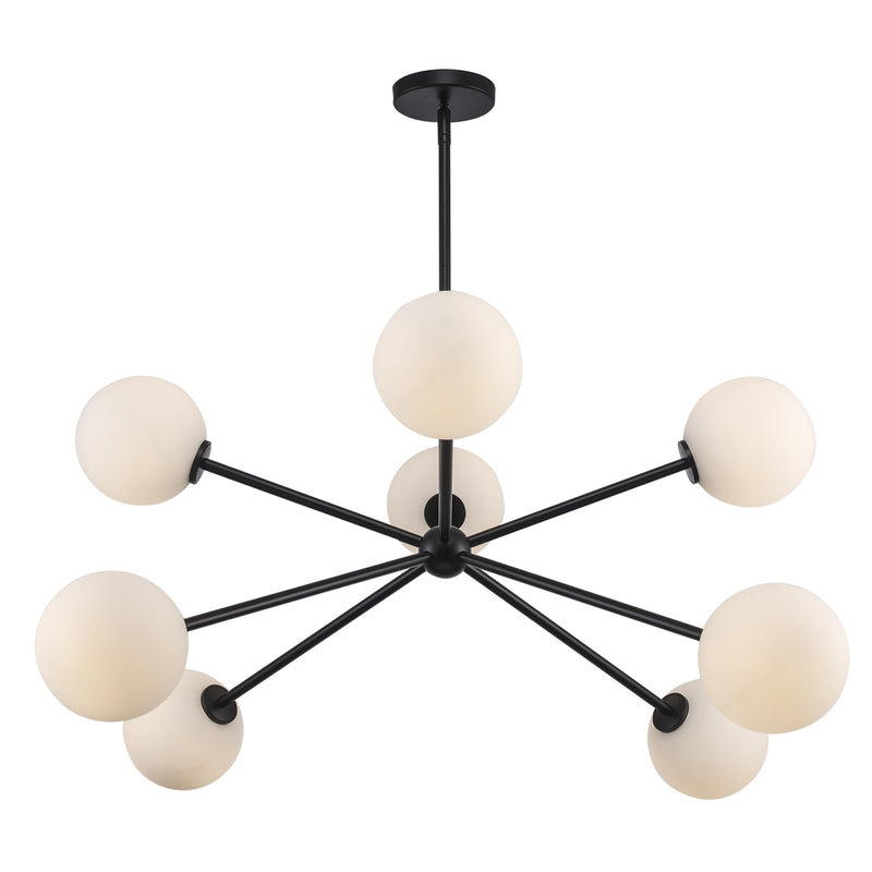 Haskell 8-Light 42" Chandelier in Black