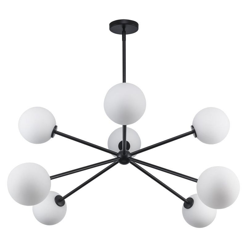 Haskell 8-Light 42" Chandelier in Black