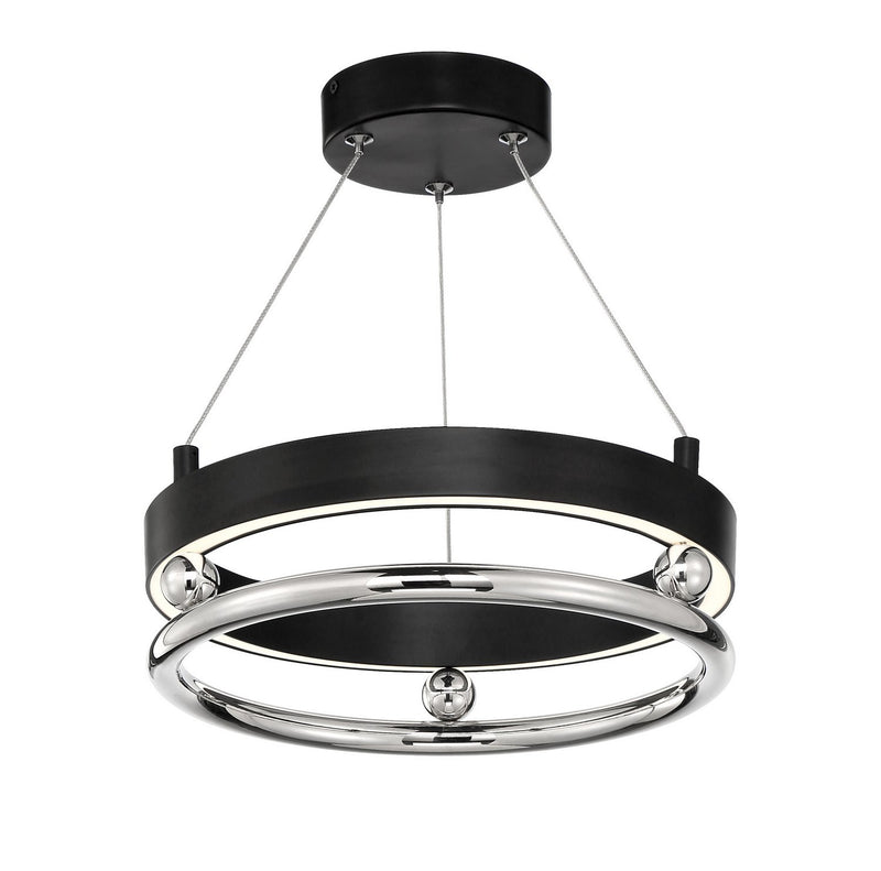 Grande Illusion 13" Semi-Flush Mount in Polished Nickel and Coal