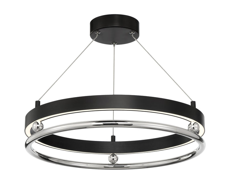 Grande Illusion 21" Semi-Flush Mount in Polished Nickel and Coal