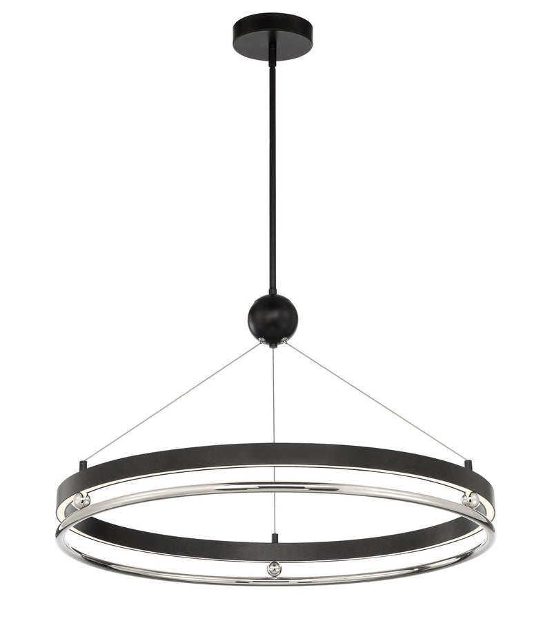 N7994-572-L - Grande Illusion LED Pendant in Coal with Polished Nickel Highlights by Metropolitan
