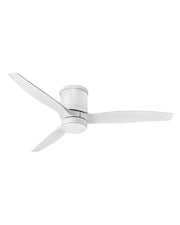 Hover Flush 52" Outdoor Smart Ceiling Fan with Light in Matte White
