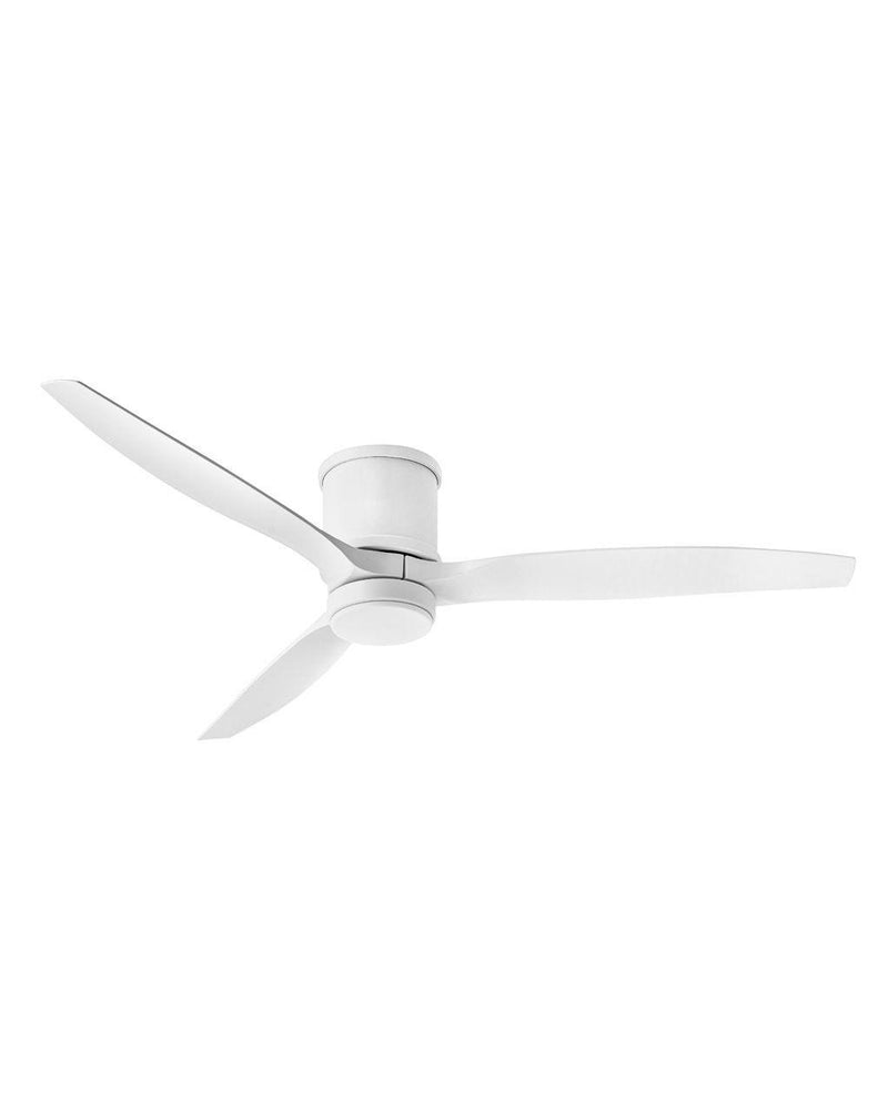 Hover Flush 60" Outdoor Smart Ceiling Fan with Light in Matte White