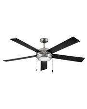 Croft 60" Ceiling Fan with Light in Brushed Nickel / Matte Black/silver