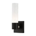 Aero One Light Wall Sconce in Black with Brushed Nickel
