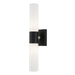 Aero Two Light Vanity in Black with Brushed Nickel