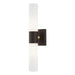Aero Two Light Vanity in Bronze with Antique Brass