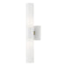Aero Two Light Vanity in Textured White with Brushed Nickel