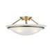 Newburgh Three Light Semi-Flush Mount in Antique Brass
