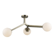 Rebel 3-Light 33" Semi-Flush Mount in Antique Gold