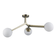 Rebel 3-Light 33" Semi-Flush Mount in Antique Gold