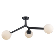 Rebel 3-Light 33" Semi-Flush Mount in Black