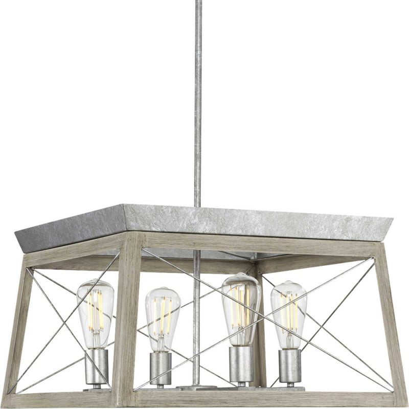 Briarwood Four Light Chandelier in Galvanized Finish