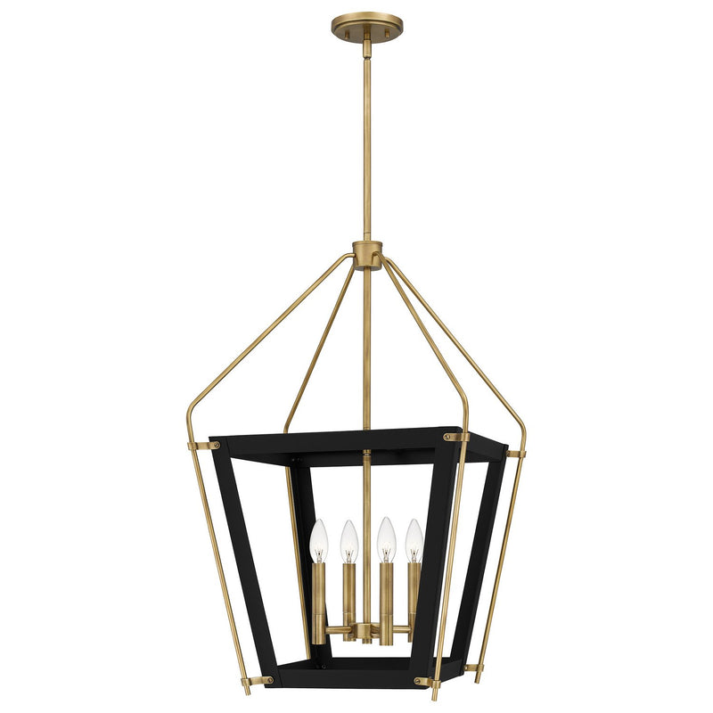 Abbeville 4-Light Lantern Pendant in Earth Black