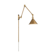 Delancey Swing Arm Wall Lamp in Burnished Brass