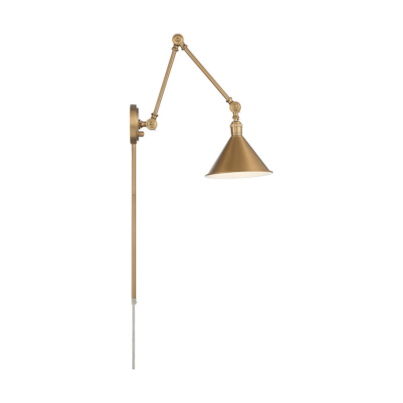 Delancey Swing Arm Wall Lamp in Burnished Brass