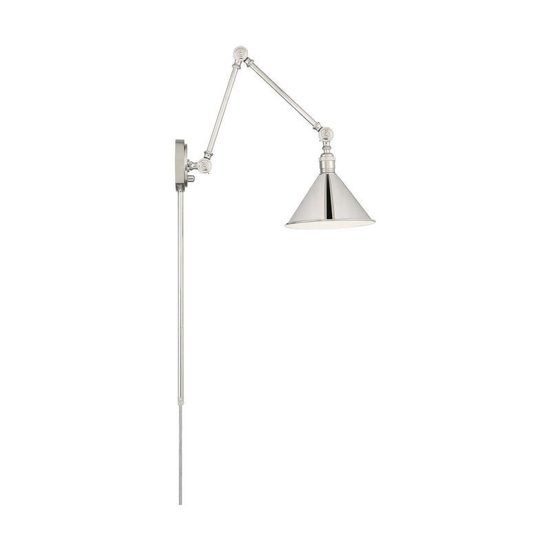Delancey Swing Arm Wall Lamp in Polished Nickel