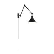 Delancey Swing Arm Wall Lamp in Matte Black