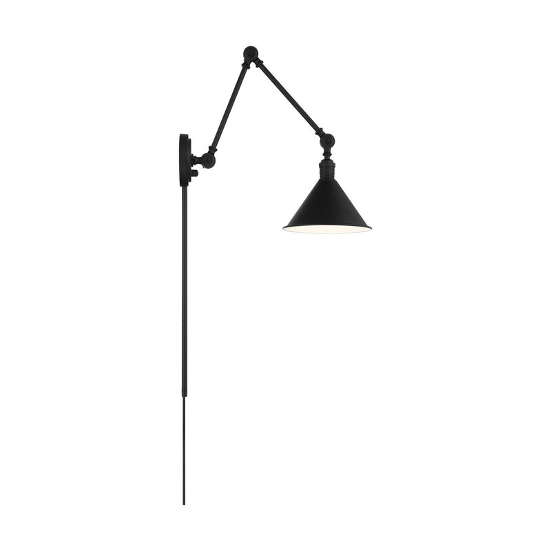 Delancey Swing Arm Wall Lamp in Matte Black