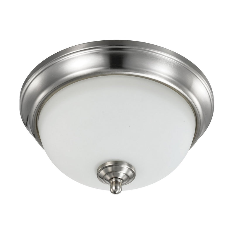 10.8" Frosted Bowl LED Flush Mount in Brushed Nickel
