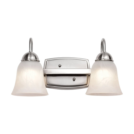 2-Light LED Alabaster Bath Vanity Light in Brushed Nickel