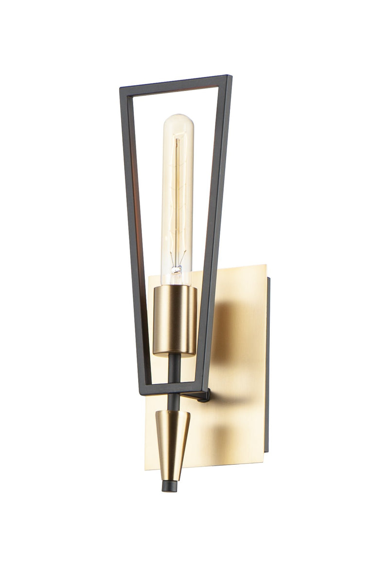 Wings 1 Light Wall Sconce in Black / Satin Brass